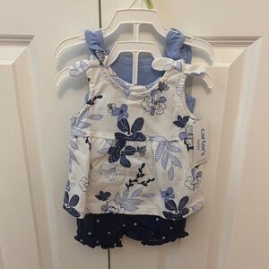 Carter's Blue and White Floral Baby Set